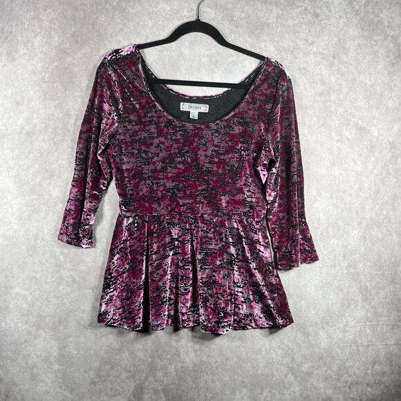 Decree Top Womens Large Purple Velour Babydoll‎ Dark Romantic Whimsigoth Boho - Picture 1 of 9